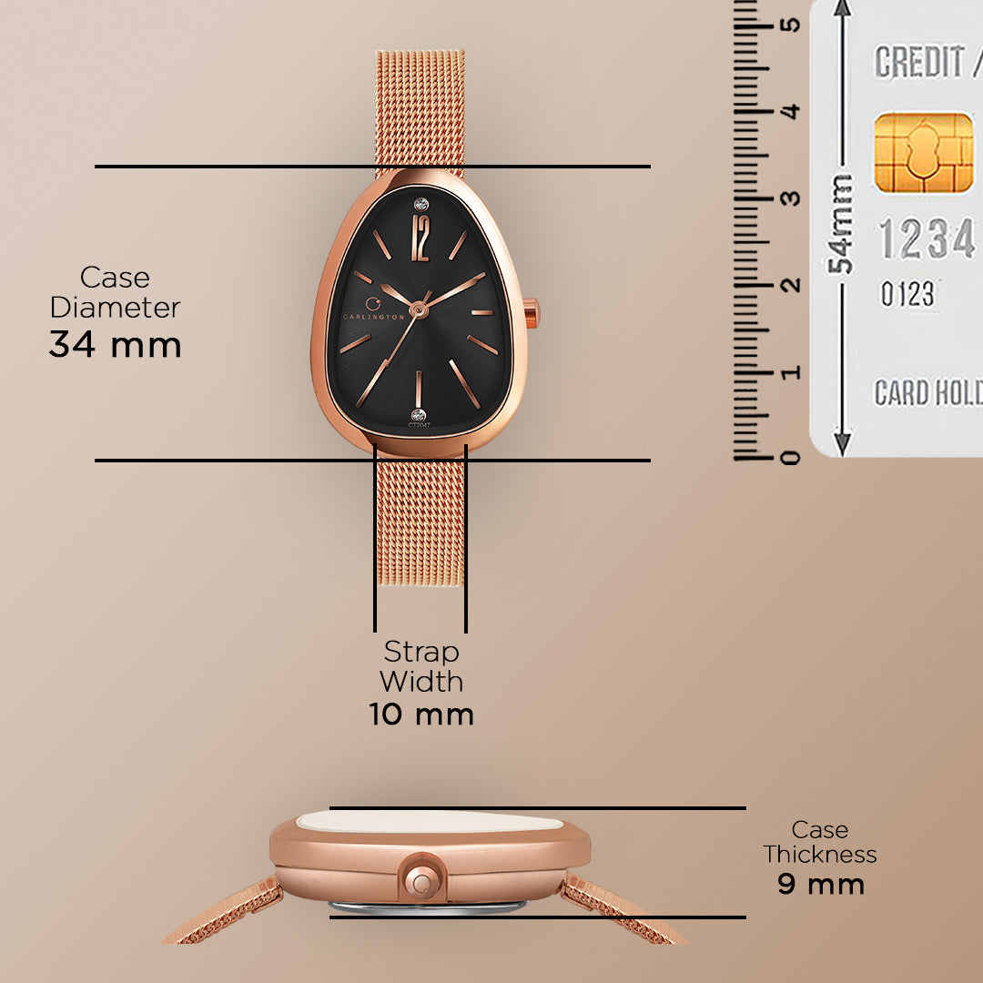 Iconic 2047 Rose Black Analog Womens Watch