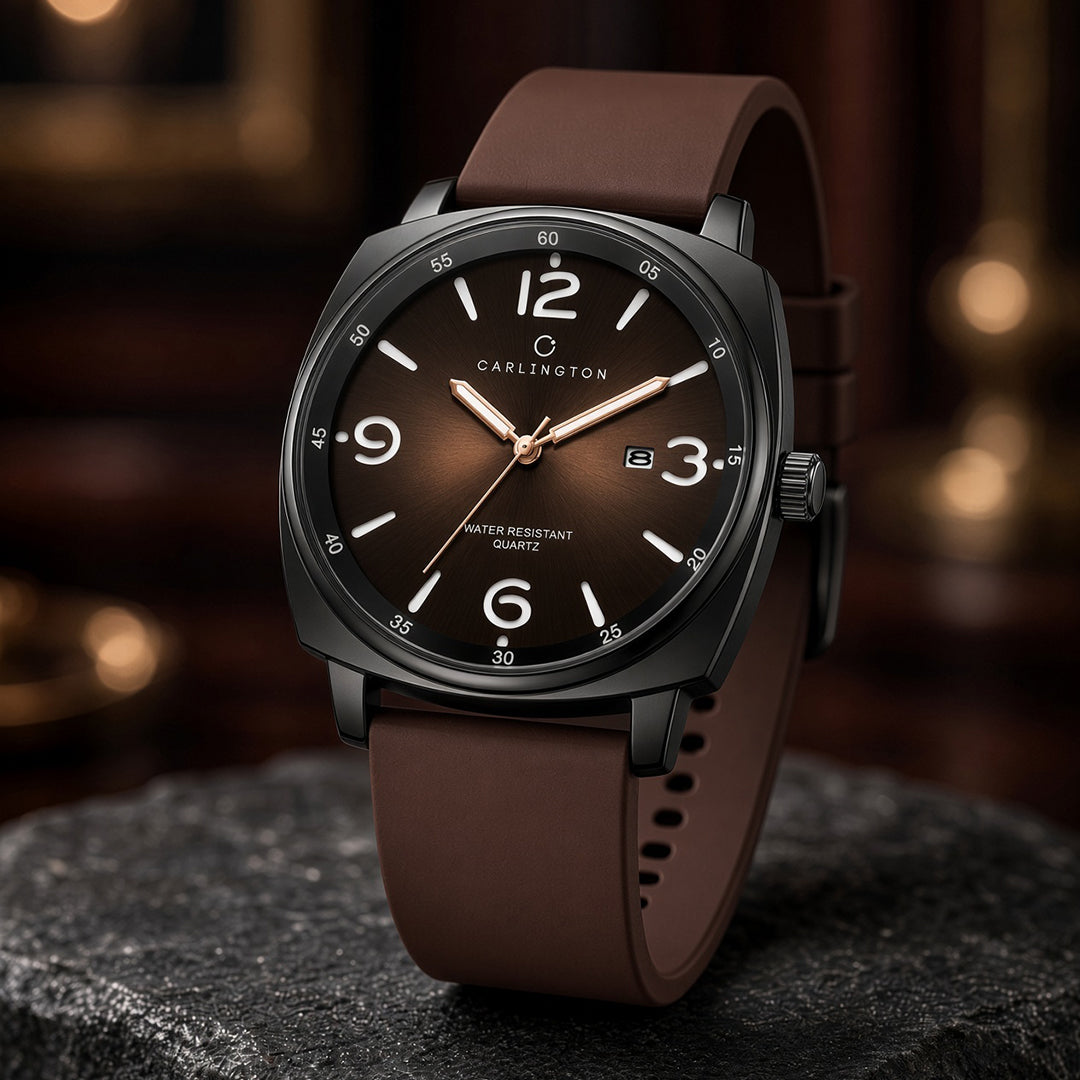 Carlington ASTRO 054 Subdued Brown – Premium Men's Chronograph-Style Analog Quartz Watch