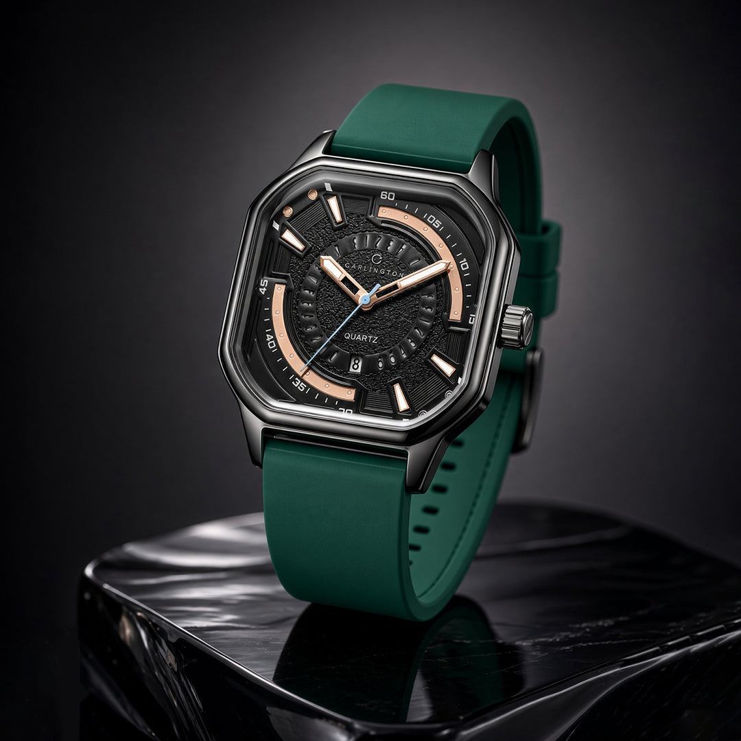Carlington ASTRO 052 Geodetic Green – Premium Men's Analog Quartz Watch