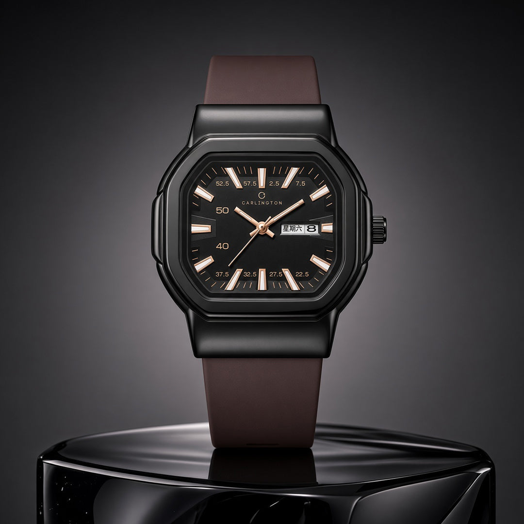 Carlington ASTRO 055 Subdued Brown – Premium Men's Chronograph-Style Analog Quartz Watch