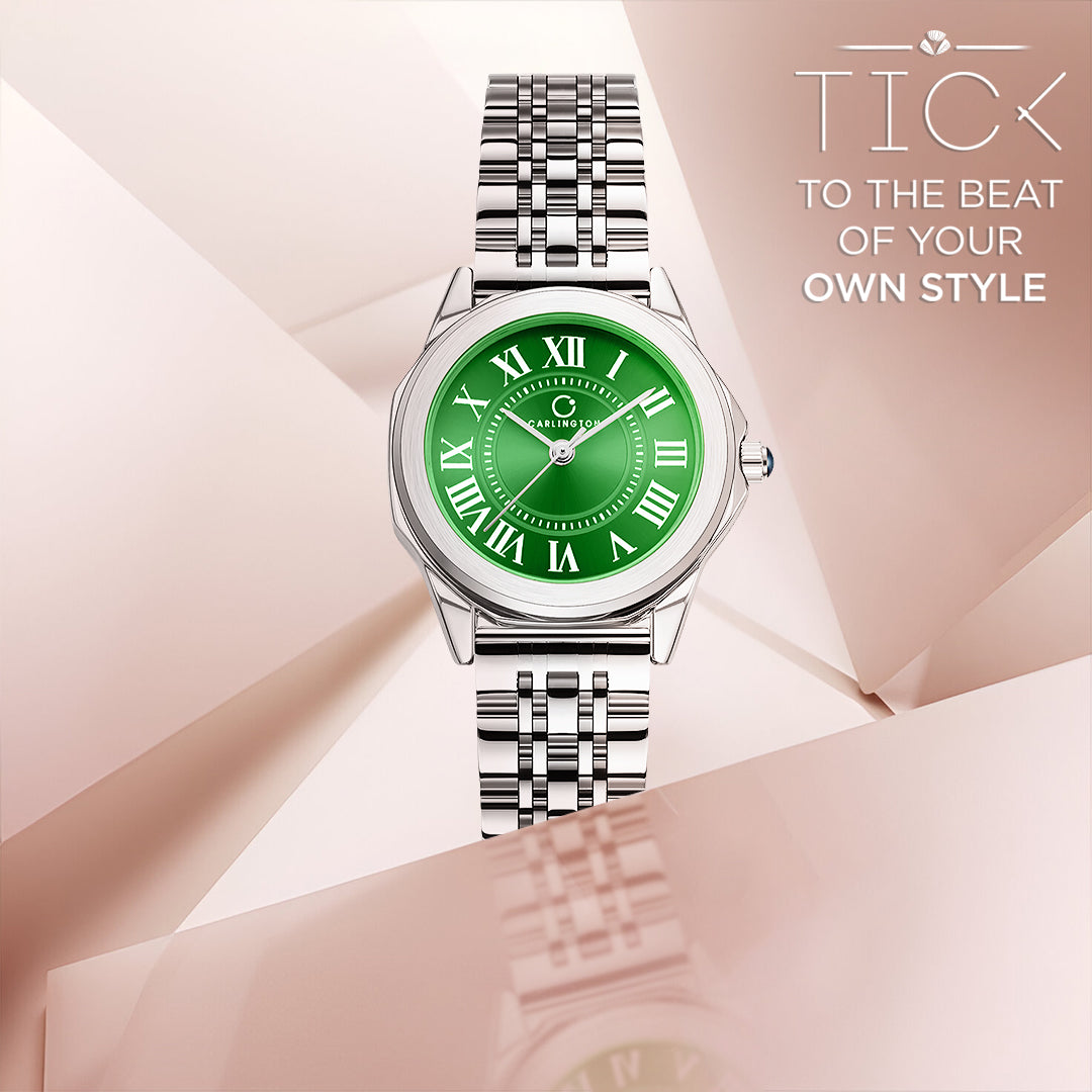 Carlington Diva Series Analog Women Wrist Watches with Stainless Steel Chain Strap | Premium Fashion Watches for Ladies | CT - 104