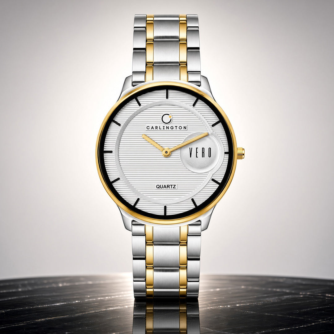 Carlington Vero Series Slim Analog Wrist Watches Stainless Steel Strap for Men CT1122