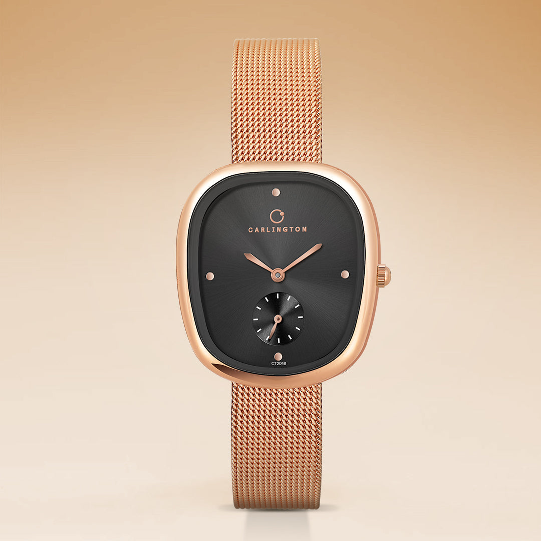 Carlington Iconic 2048 Analog Watches for Women with Premium mesh Strap, Scratch-Resistant Dial, and Water-Resistant Body – Elegant Watches for Women and Girls
