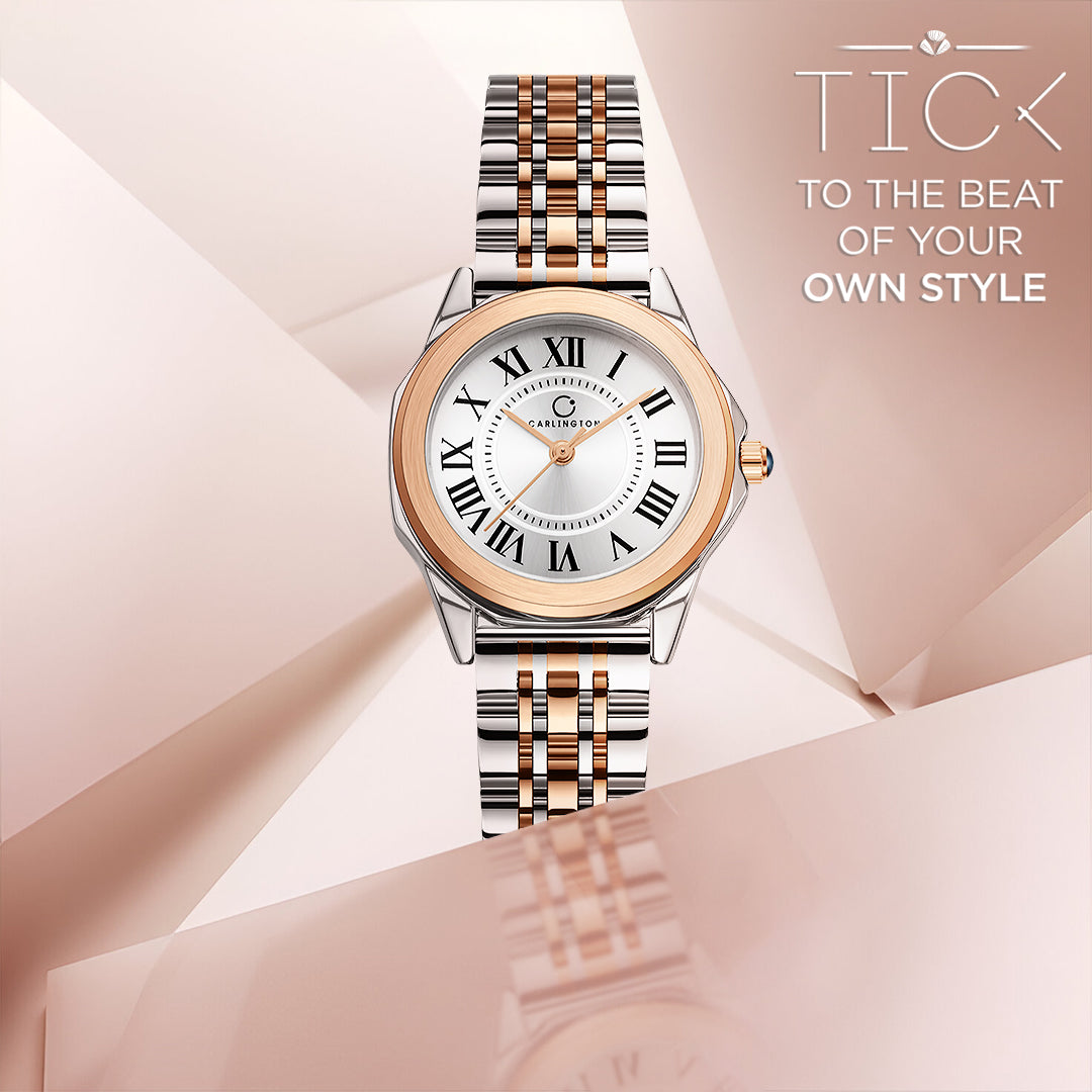 Carlington Diva Series Analog Women Wrist Watches with Stainless Steel Chain Strap | Premium Fashion Watches for Ladies | CT - 104