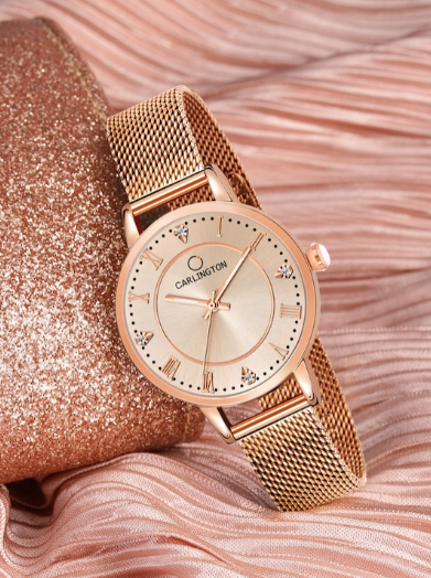 Carlington Elite Ladies Self Adjustable Mesh Strap Water Resistant Analog Watch - For Women CT2013
