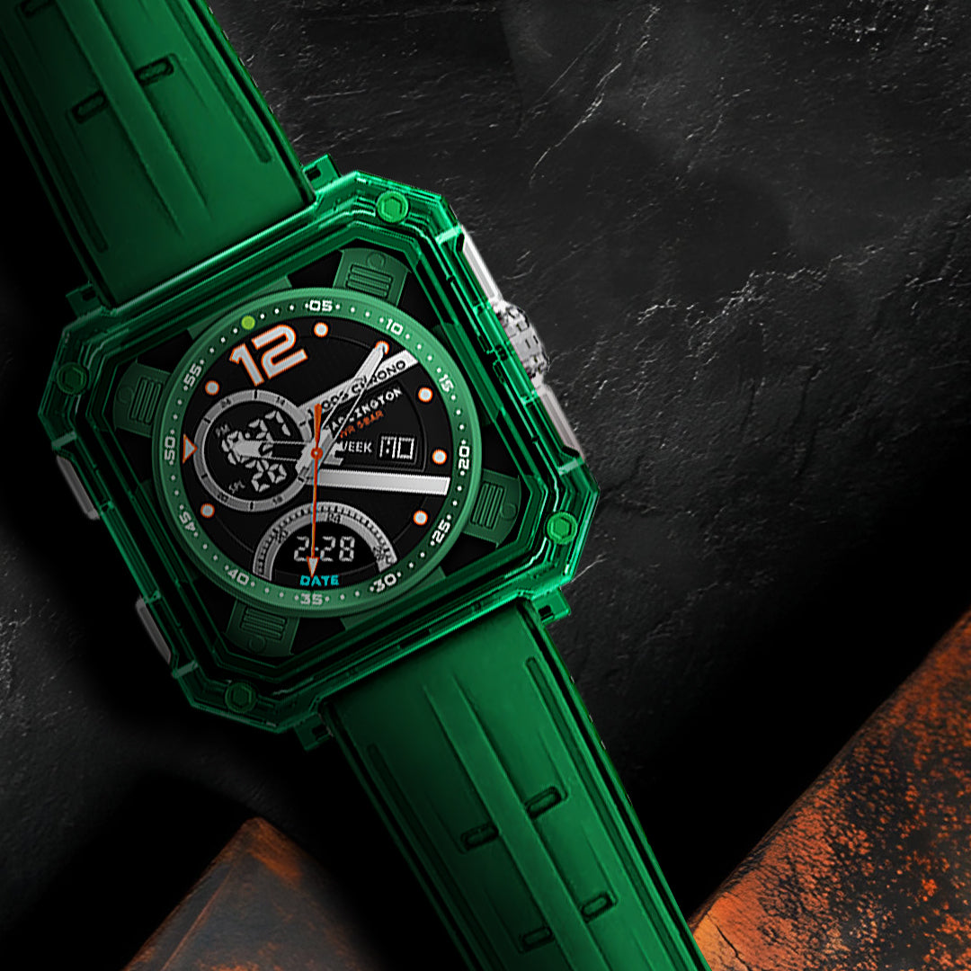 Carlington Velocity Series Analog-Digital Sports Watches for Men and Boys with Alarm, Stopwatch, Backlit Display, Dualtime, Silicone Rubber Strap, Water & Shock Resiatant - CT_8121