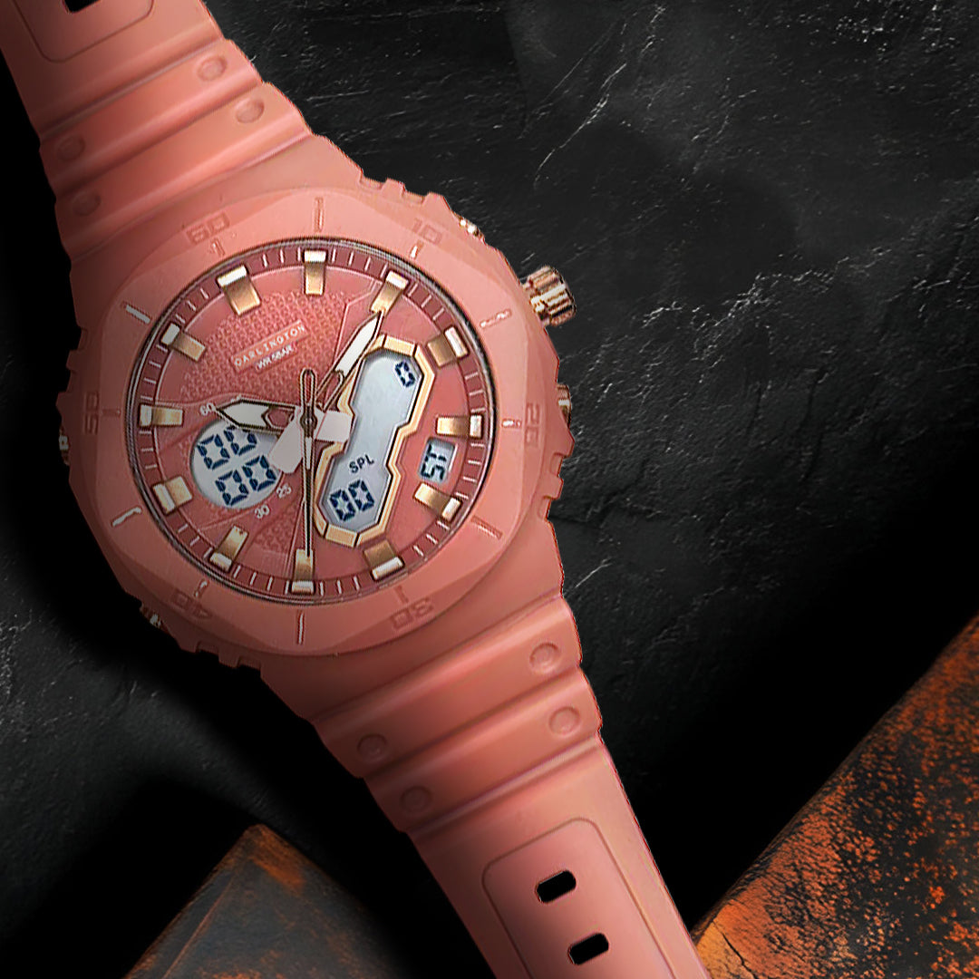 Carlington Velocity Series Analog-Digital Sports Watches for Men and Boys with Alarm, Stopwatch, Backlit Display, Dualtime, Silicone Rubber Strap, Water & Shock Resiatant - CT_8120