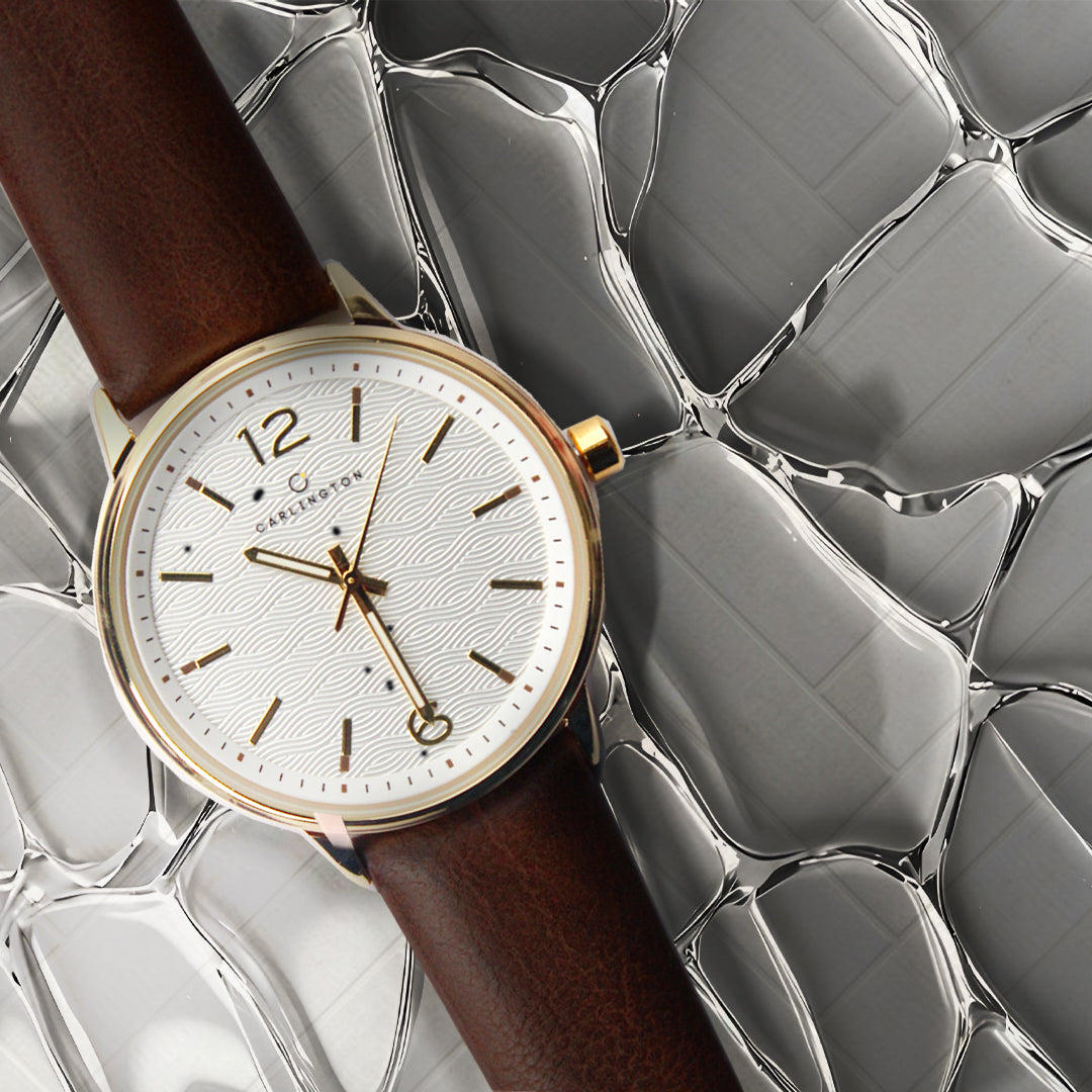 Carlington Aristocrat Series Analog Watches for Men with Premium Leather Strap - CT 1071