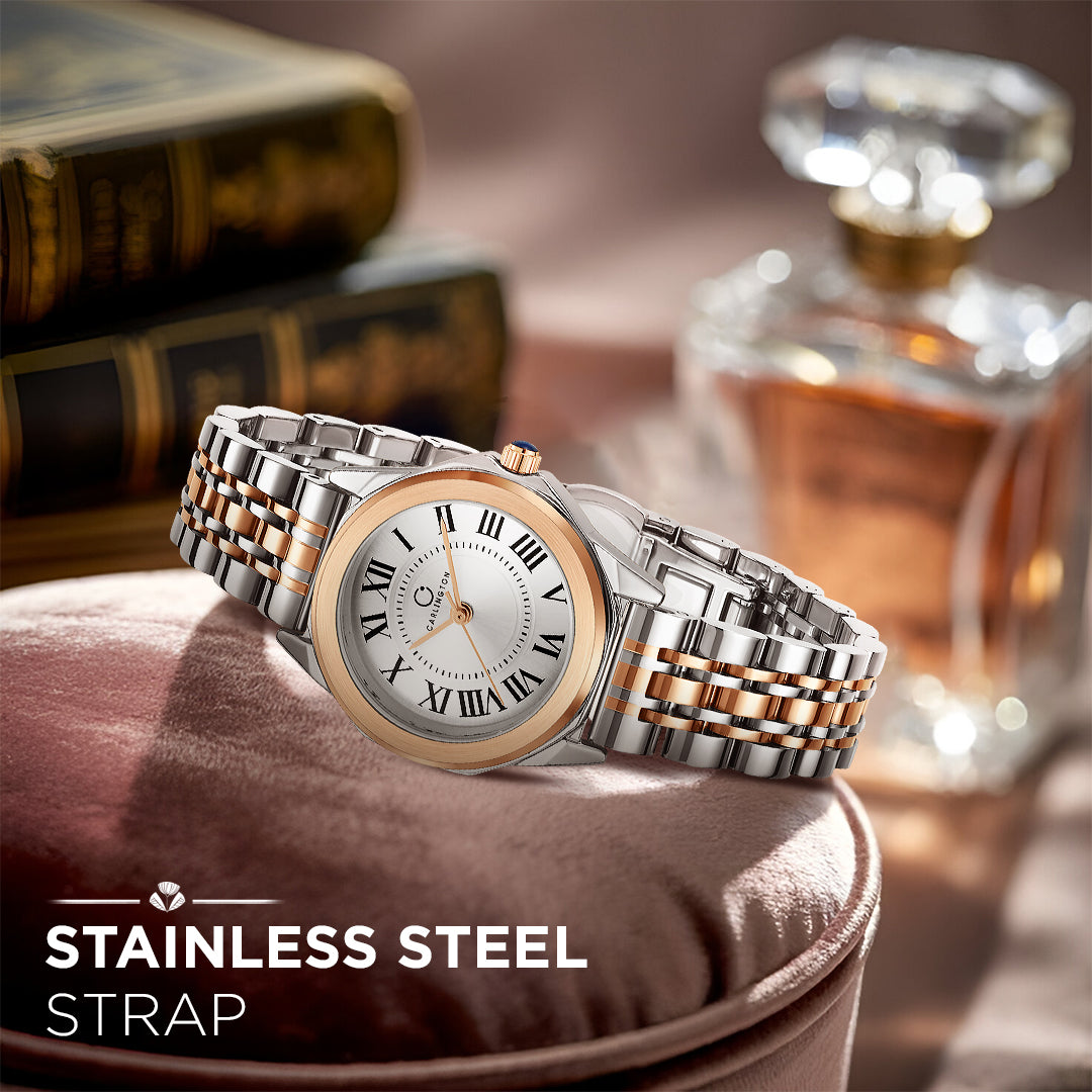 Carlington Diva Series Analog Women Wrist Watches with Stainless Steel Chain Strap | Premium Fashion Watches for Ladies | CT - 104