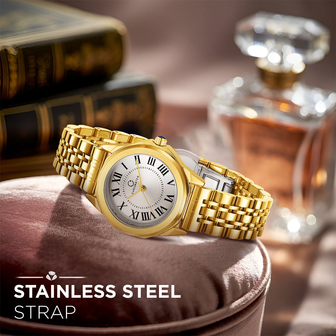 Carlington Diva Series Analog Women Wrist Watches with Stainless Steel Chain Strap | Premium Fashion Watches for Ladies | CT - 104