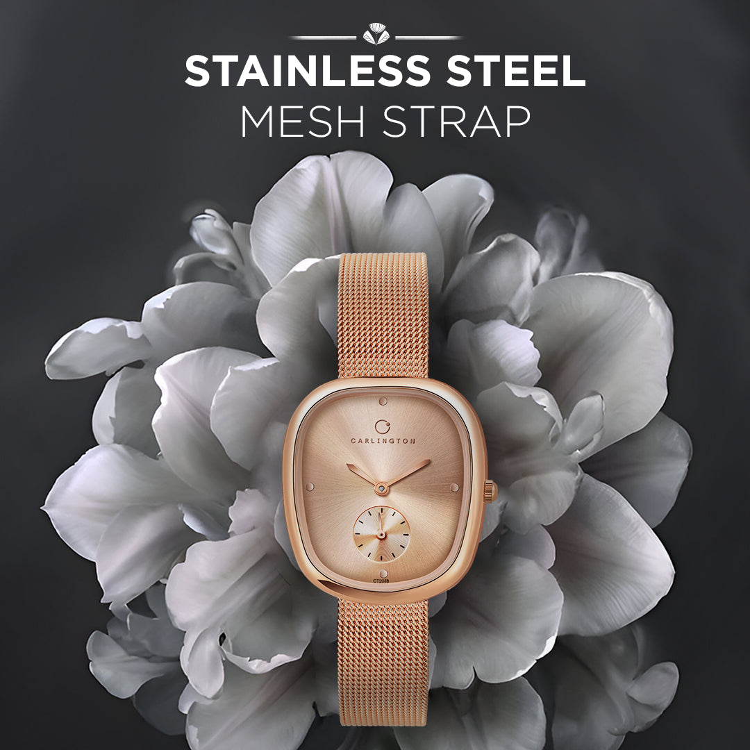 Carlington Iconic 2048 Analog Watches for Women with Premium mesh Strap, Scratch-Resistant Dial, and Water-Resistant Body – Elegant Watches for Women and Girls