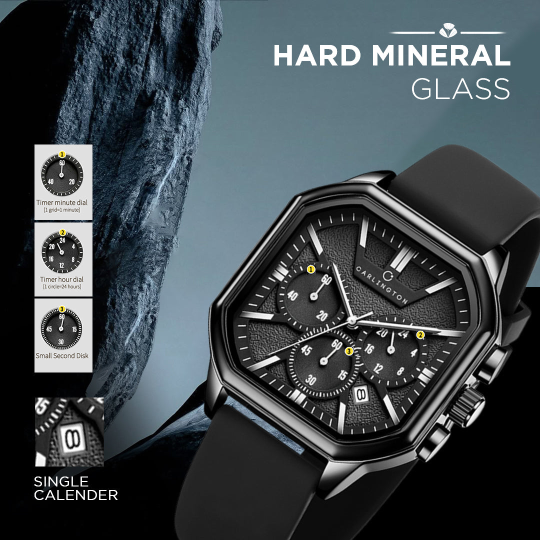 Carlington ASTRO 053 Premium Black – Premium Men's Chronograph-Style Analog Quartz Watch
