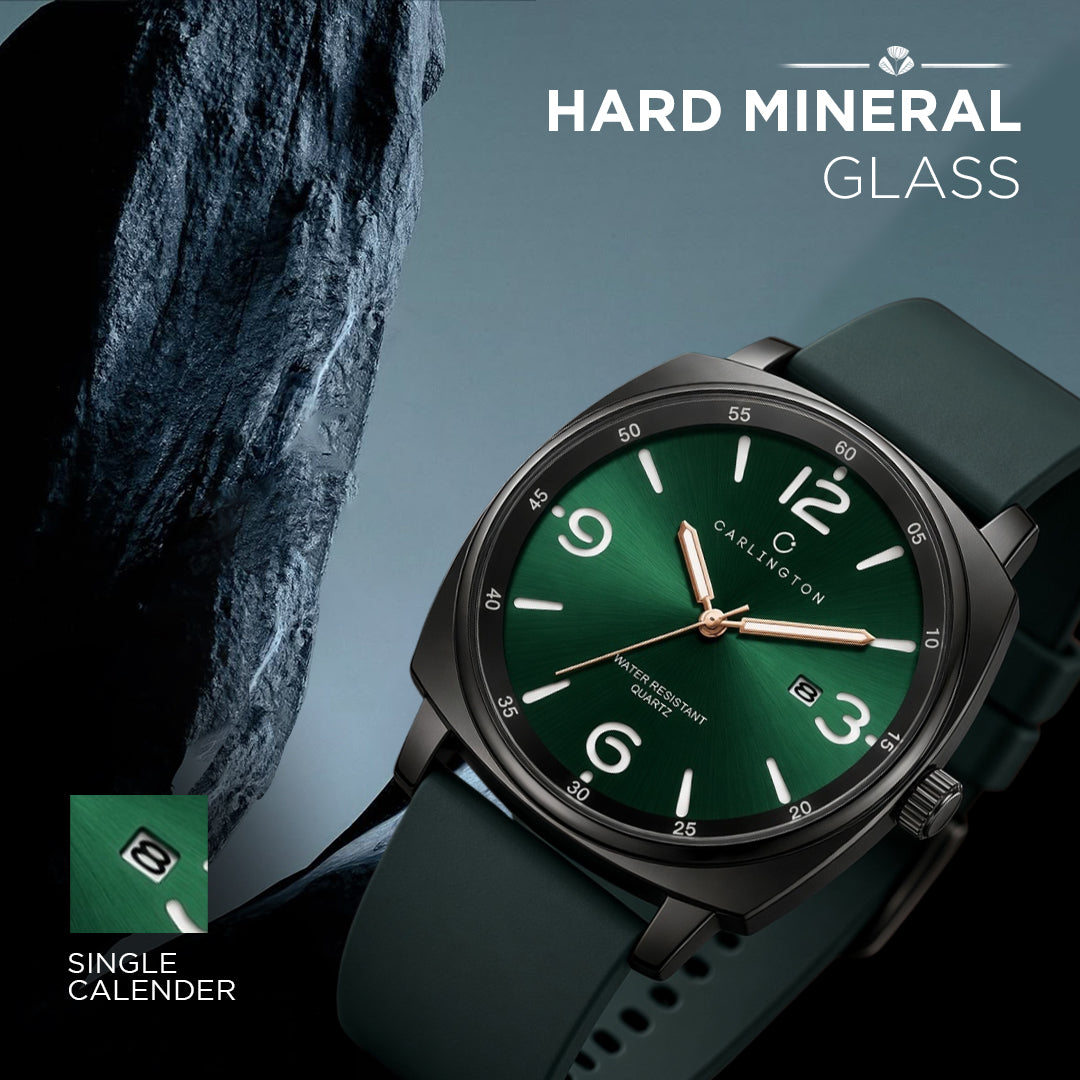 Carlington ASTRO 054 Geodetic Green – Premium Men's Chronograph-Style Analog Quartz Watch