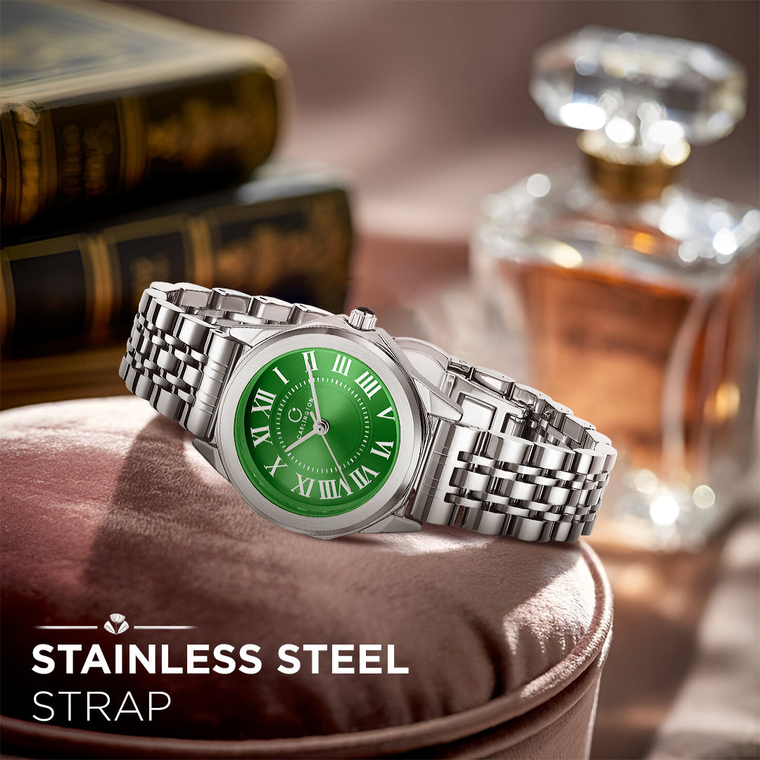 Carlington Diva Series Analog Women Wrist Watches with Stainless Steel Chain Strap | Premium Fashion Watches for Ladies | CT - 104