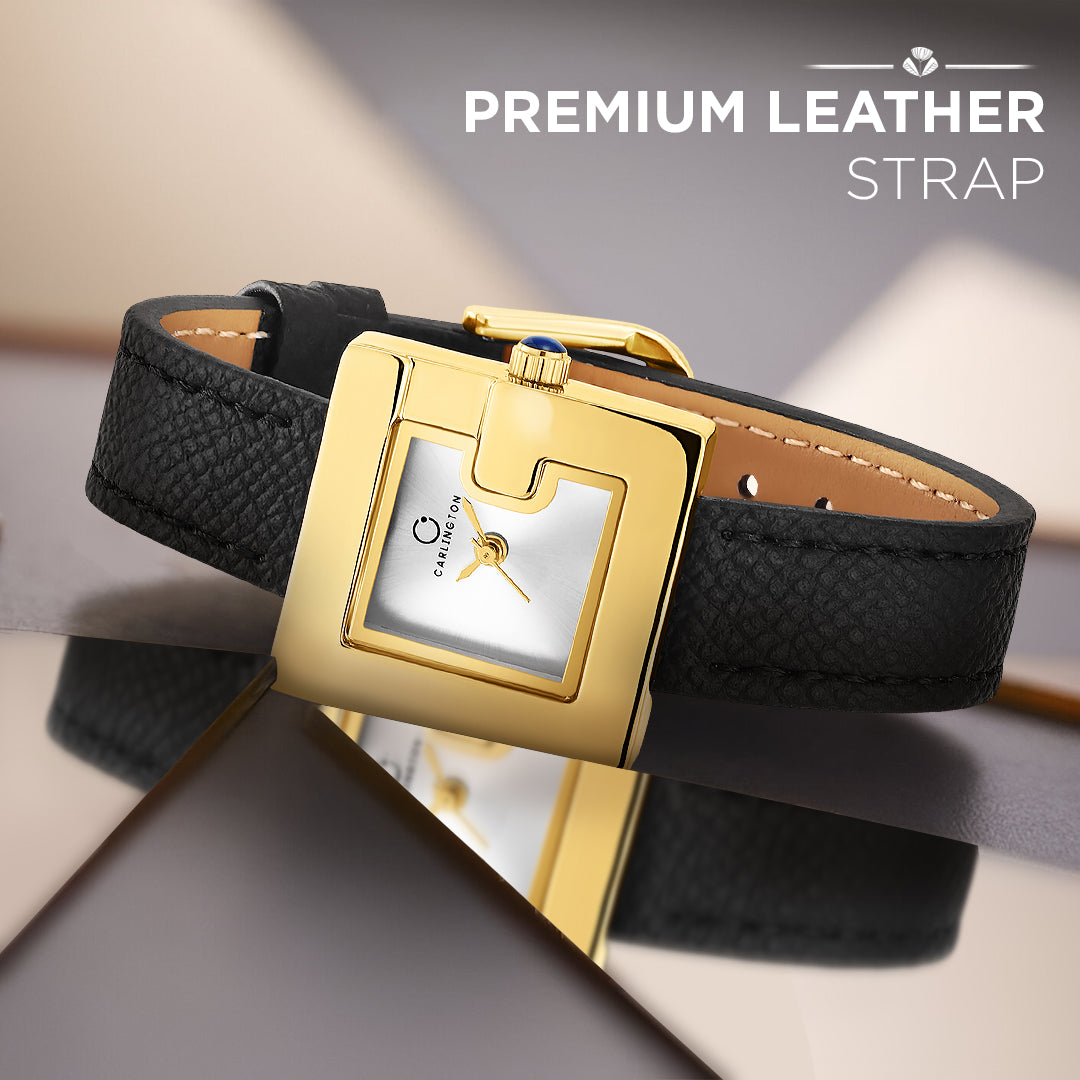 Carlington Aura Series Analog Women Wrist Watches with Premium Leather Belt Strap | Premium Fashion Watches for Ladies | CT - 207