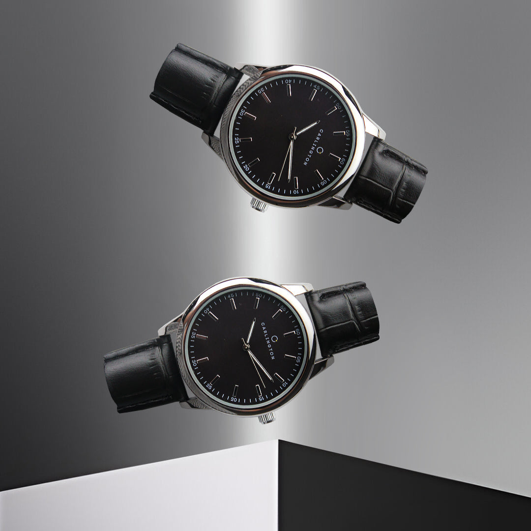 Carlington Aristocrat Series Analog Watches for Men with Premium Leather Strap - CT 1077