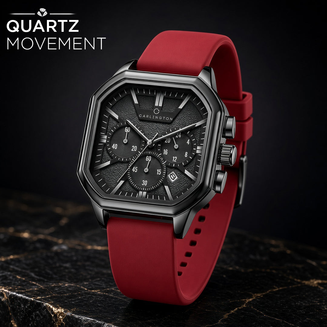 Carlington ASTRO 053 Fashion Red – Premium Men's Chronograph-Style Analog Quartz Watch