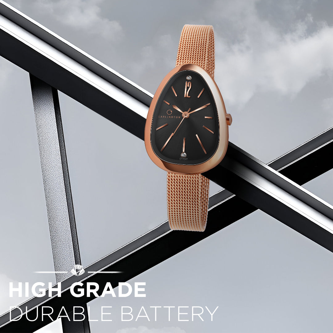 Iconic 2047 Rose Black Analog Womens Watch