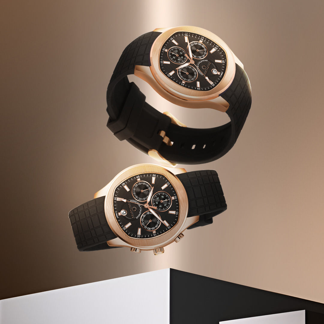 Carlington Legacy Series Analog Wrist Watches with Chronograph & Silicone Strap for Men - CT 9999