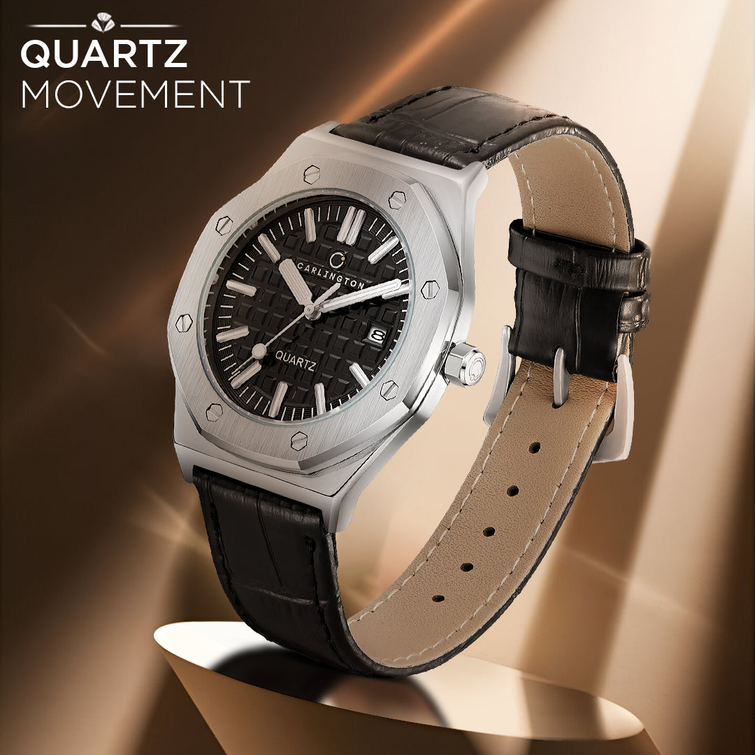 Carlington Meridian Series Analog Men Wrist Watches with Premium Leather Belt Strap | Premium Fashion Watches for Gents | CT - 4040