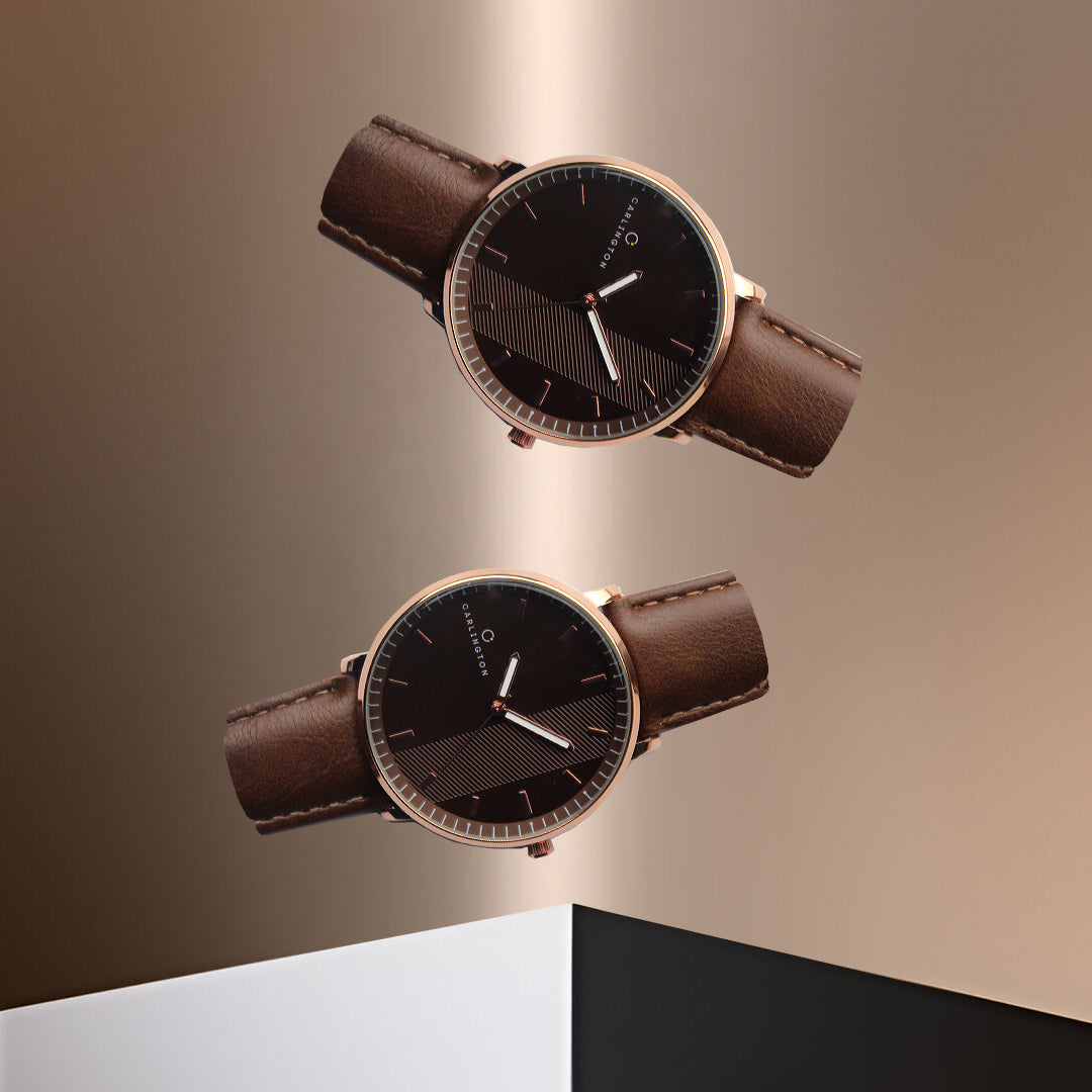 Carlington Aristocrat Series Analog Watches for Men with Premium Leather Strap - CT 1070