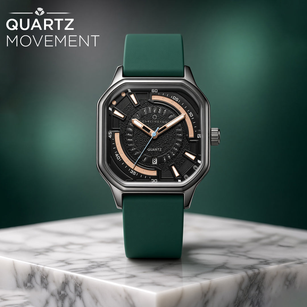 Carlington ASTRO 052 Geodetic Green – Premium Men's Analog Quartz Watch