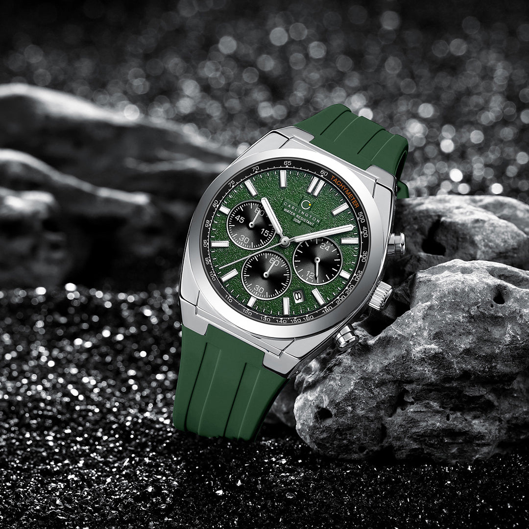 Carlington Nitro Analog Chronograph Men’s Polyurethane Strap Wrist Watch | Quartz Movement | Water & Shock Resistant Watch for Men | Casual & Formal Wear - CT_8080