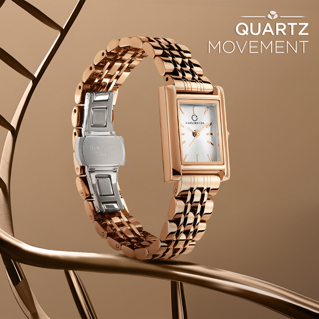 Carlington Diva Series Analog Women Wrist Watches with Stainless Steel Chain Strap | Premium Fashion Watches for Ladies | CT - 108