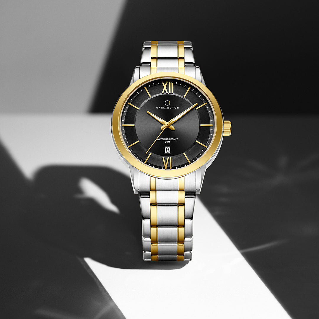 Carlington Nitro Analog Men’s Stainless Steel Strap Wrist Watch | Quartz Movement | Water & Shock Resistant Watch for Men | Casual & Formal Wear - CT_9254