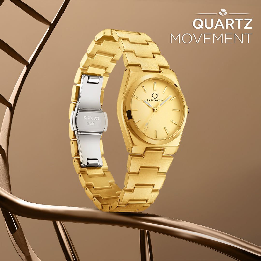 Carlington Diva Series Analog Women Wrist Watches with Stainless Steel Chain Strap | Premium Fashion Watches for Ladies | CT - 101