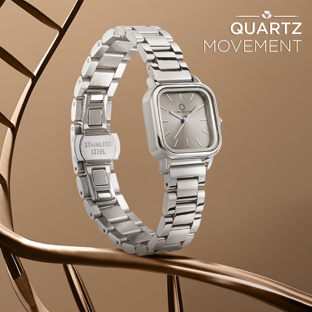 Carlington Diva Series Analog Women Wrist Watches with Stainless Steel Chain Strap | Premium Fashion Watches for Ladies | CT - 112