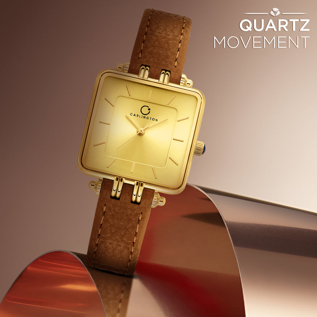 Carlington Aura Series Analog Women Wrist Watches with Premium Leather Belt Strap Fashion Watches for Ladies - CT_209