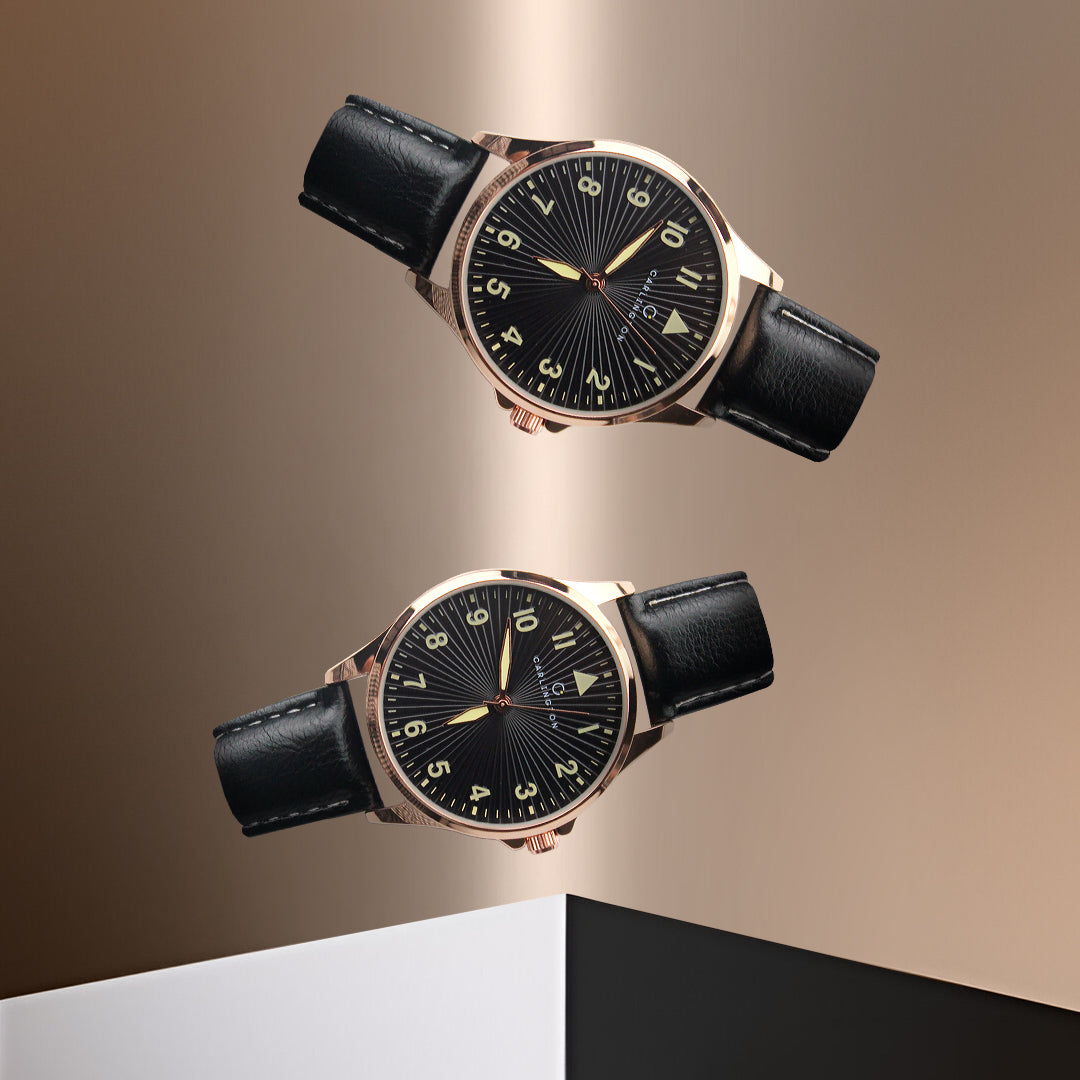 Carlington Aristocrat Series Analog Watches for Men with Premium Leather Strap - CT 1079