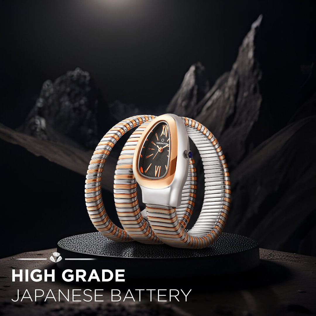 Carlington Elegant Snake Band Analog Women's Watch – Premium Stainless Steel Strap, Oval Designer Dial, Water-Resistant Ladies Watch for Party & Casual Wear Premium Gift Watch for Women