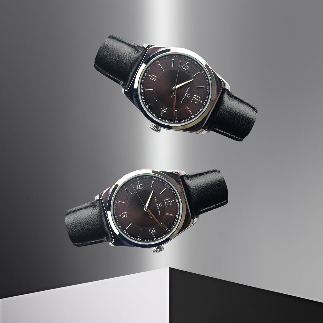 Carlington Aristocrat Series Analog Watches for Men with Premium Leather Strap - CT 1072