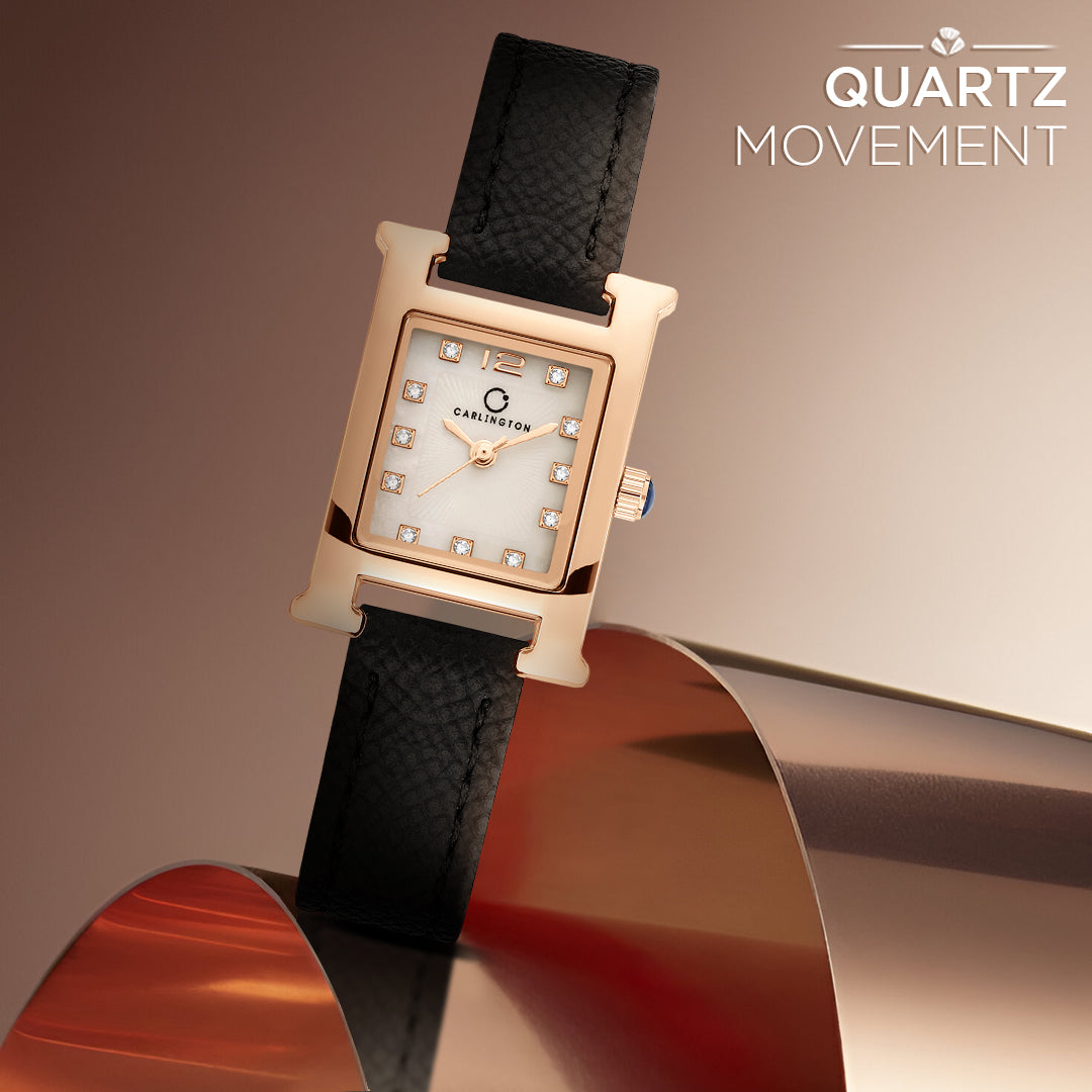 Carlington Aura Series Analog Women Wrist Watches with Premium Leather Belt Strap | Premium Fashion Watches for Ladies | CT - 203