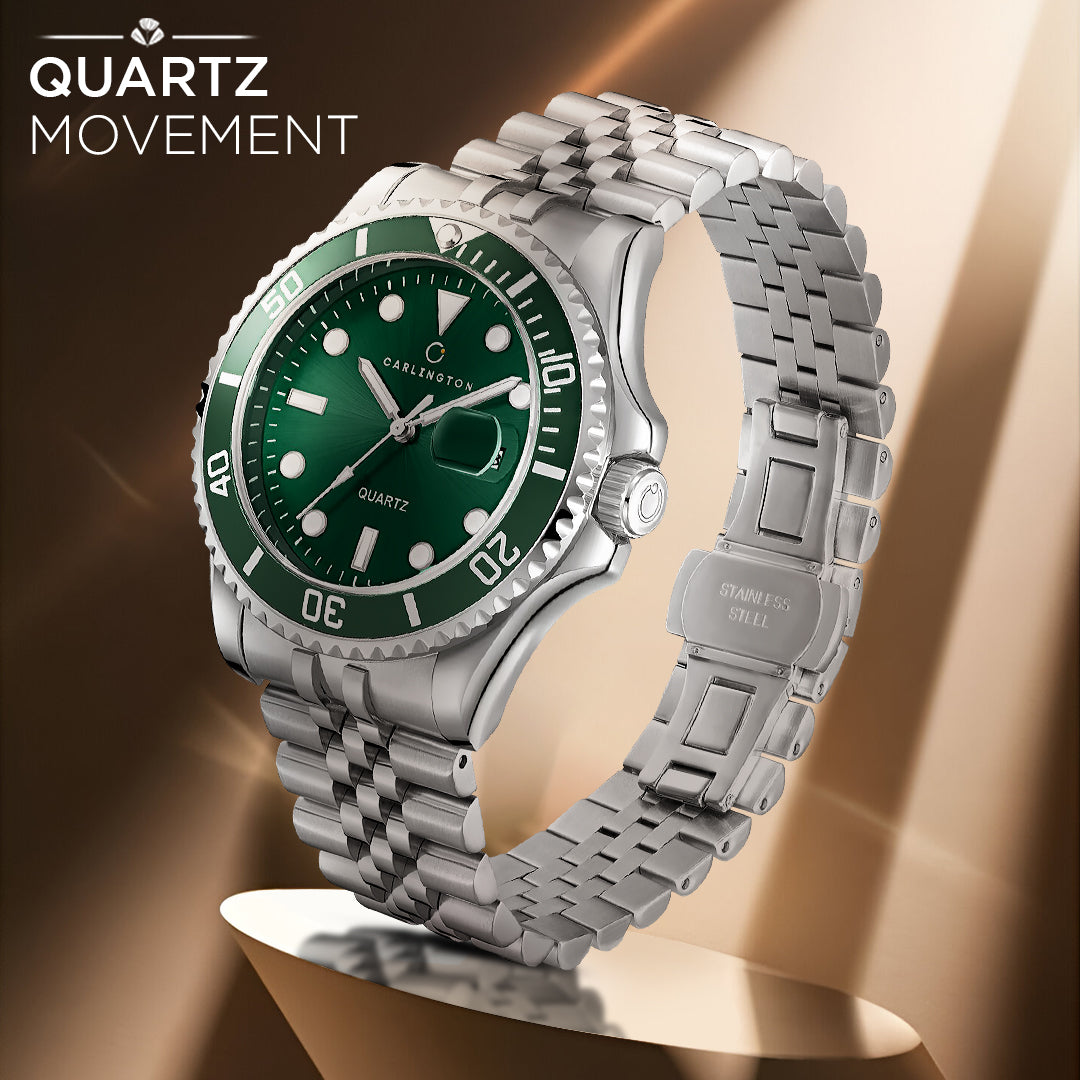 Carlington Meridian Series Analog Men Wrist Watches with Stainless Steel Chain Strap & Date Display | Fashion Watches for Gents | CT - 4030