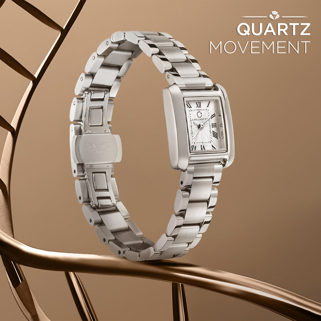 Carlington Diva Series Analog Women Wrist Watches with Stainless Steel Chain Strap | Premium Fashion Watches for Ladies | CT - 113