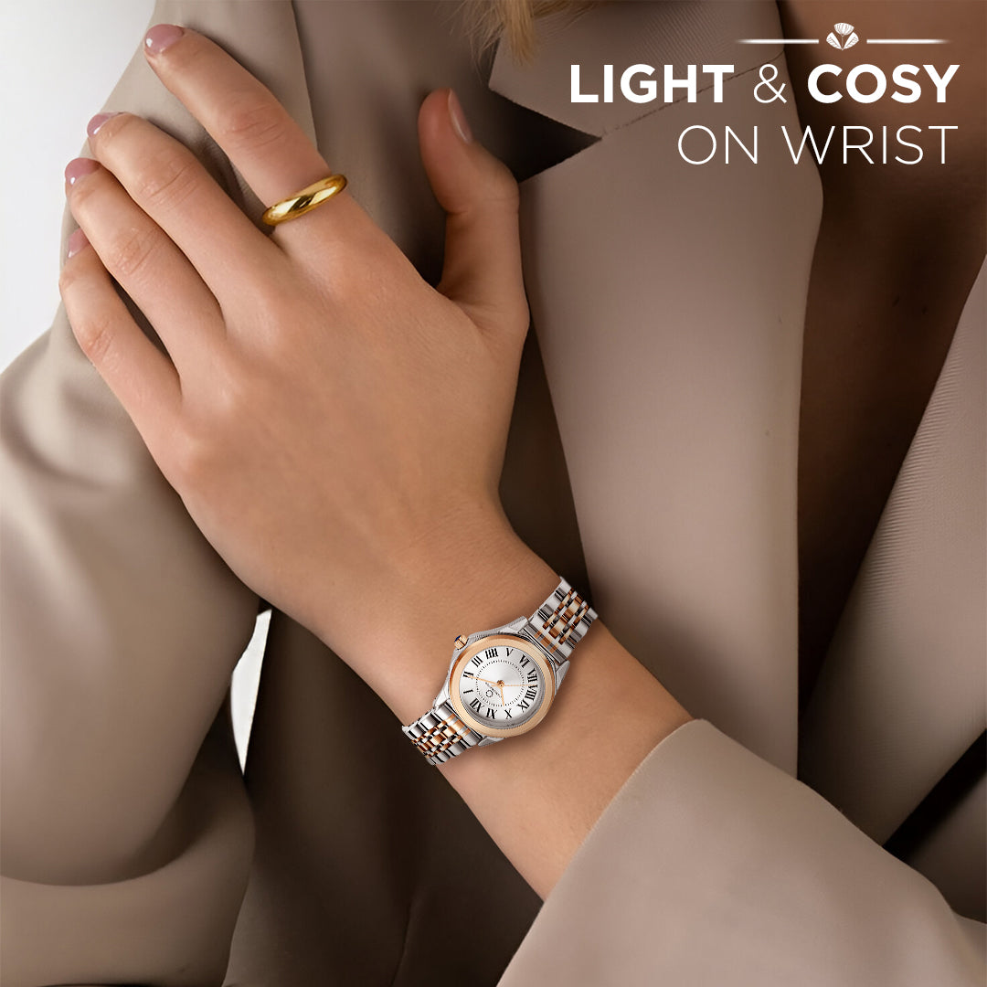 Carlington Diva Series Analog Women Wrist Watches with Stainless Steel Chain Strap | Premium Fashion Watches for Ladies | CT - 104