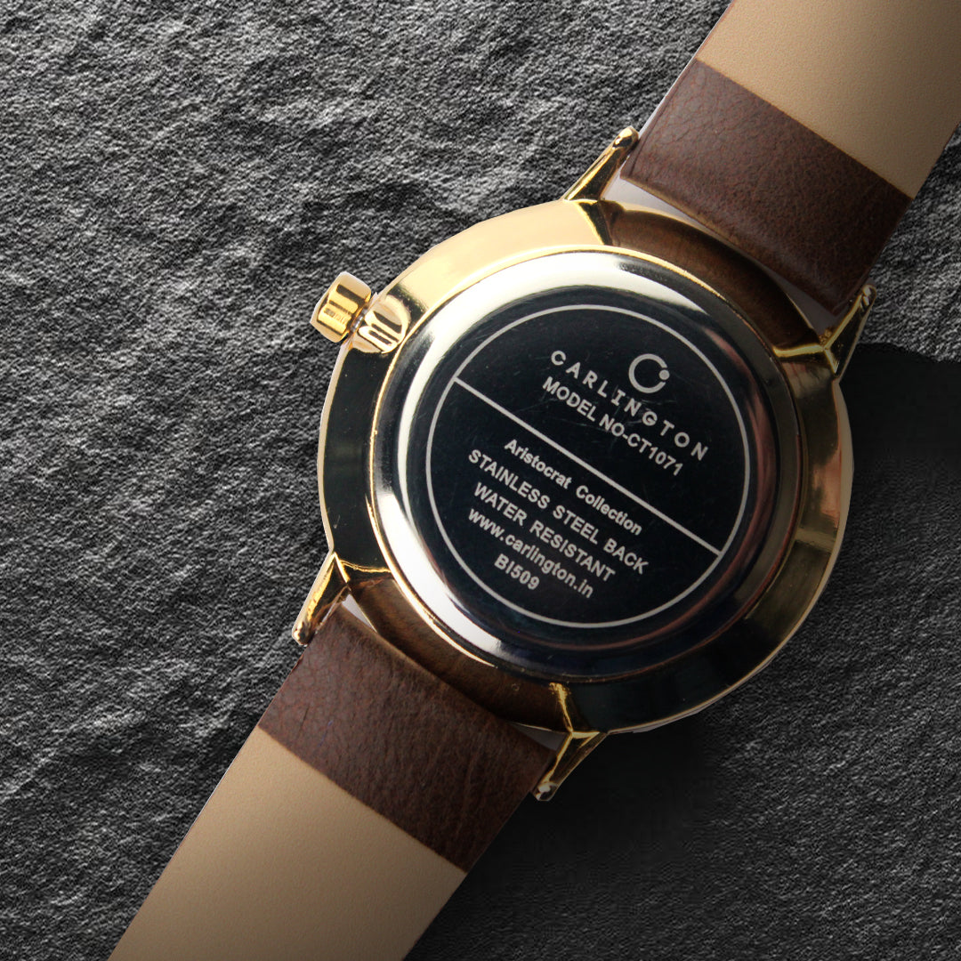 Carlington Aristocrat Series Analog Watches for Men with Premium Leather Strap - CT 1071