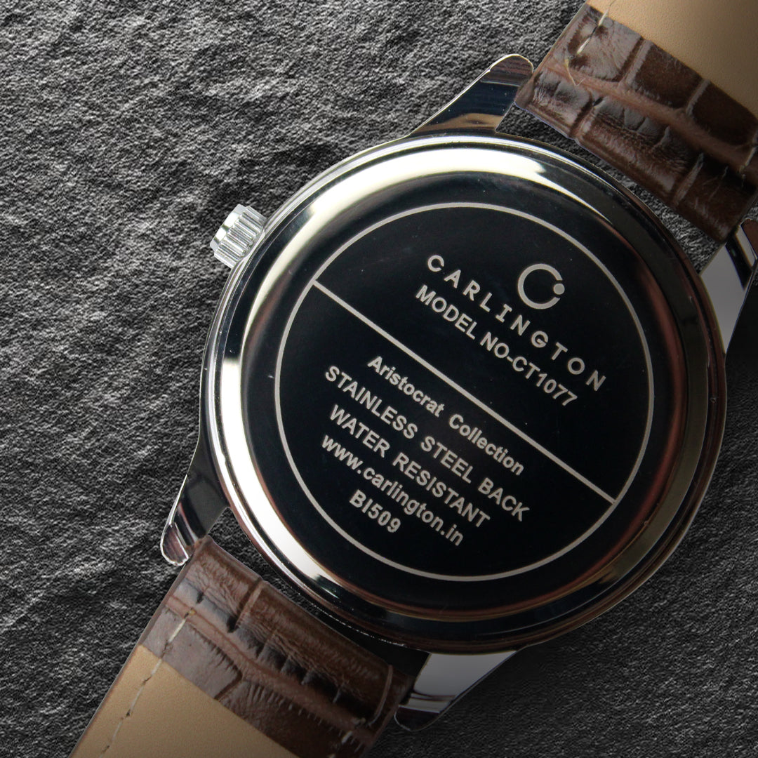 Carlington Aristocrat Series Analog Watches for Men with Premium Leather Strap - CT 1077