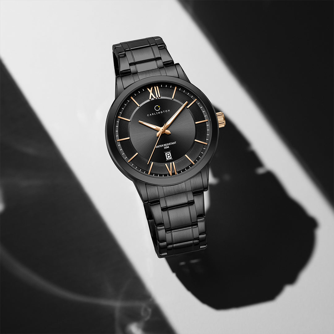 Carlington Nitro Analog Men’s Stainless Steel Strap Wrist Watch | Quartz Movement | Water & Shock Resistant Watch for Men | Casual & Formal Wear - CT_9254