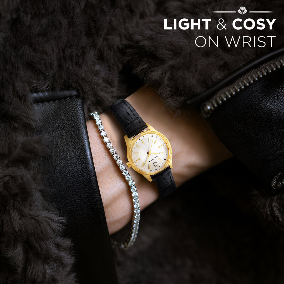 Carlington Aura Series Analog Women Wrist Watches with Premium Leather Belt Strap | Premium Fashion Watches for Ladies | CT - 206