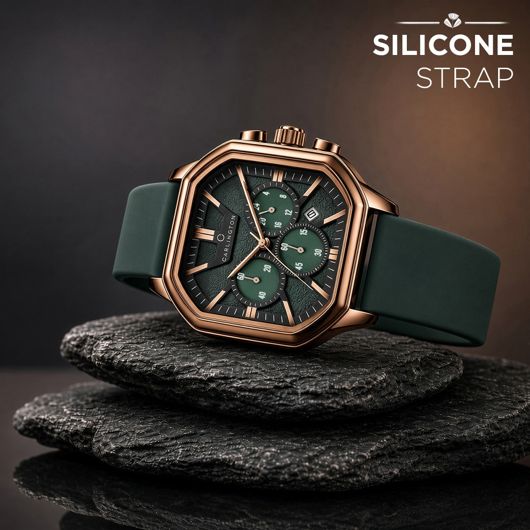 Carlington ASTRO 053 Geodetic Green – Premium Men's Chronograph-Style Analog Quartz Watch