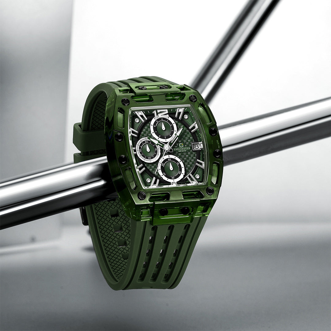 Carlington Nitro Analog Chronograph Men’s Polyurethane Strap Wrist Watch | Quartz Movement | Water & Shock Resistant Watch for Men | Casual & Formal Wear - CT_7105