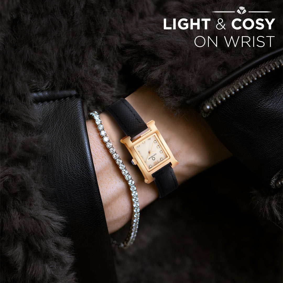 Carlington Aura Series Analog Women Wrist Watches with Premium Leather Belt Strap | Premium Fashion Watches for Ladies | CT - 203