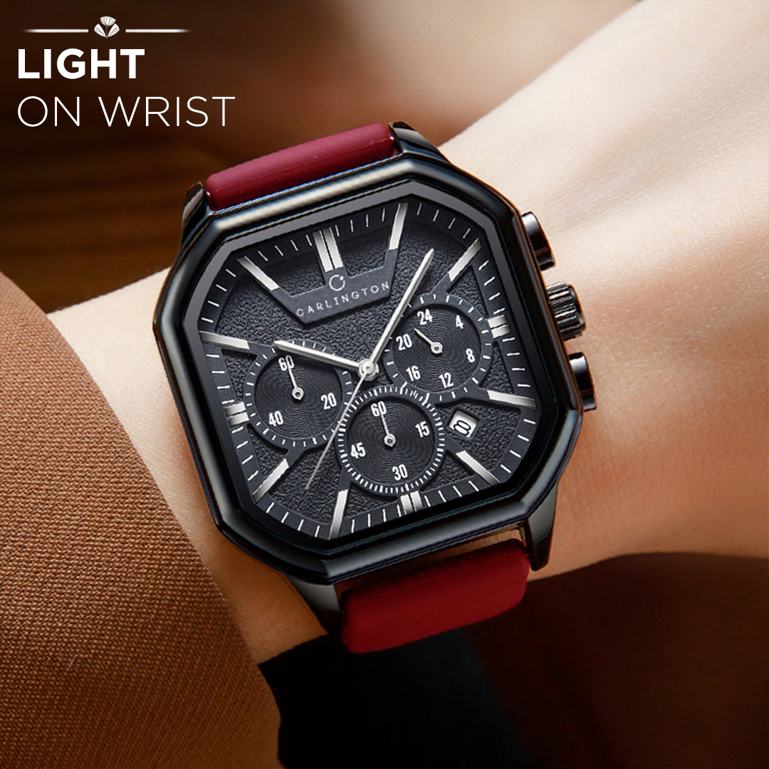 Carlington ASTRO 053 Fashion Red – Premium Men's Chronograph-Style Analog Quartz Watch