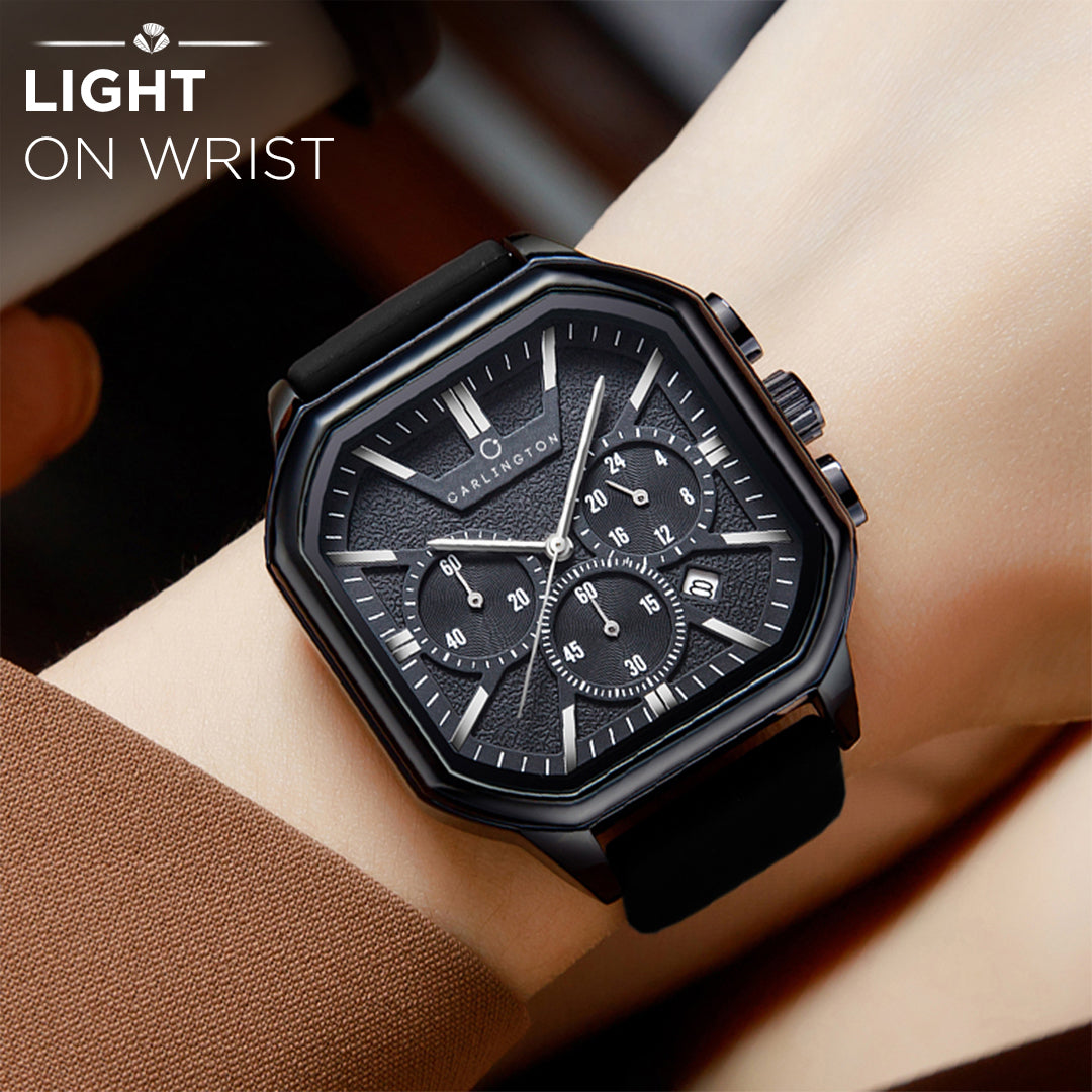 Carlington ASTRO 053 Premium Black – Premium Men's Chronograph-Style Analog Quartz Watch