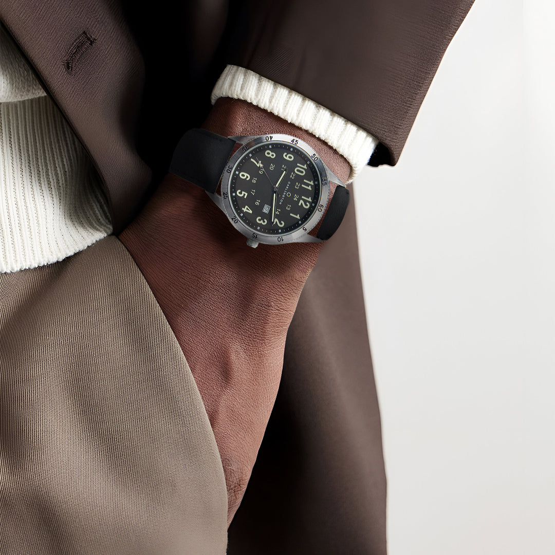 Carlington Aristocrat Series Analog Date Watches for Men with Premium Leather Strap - CT 1076