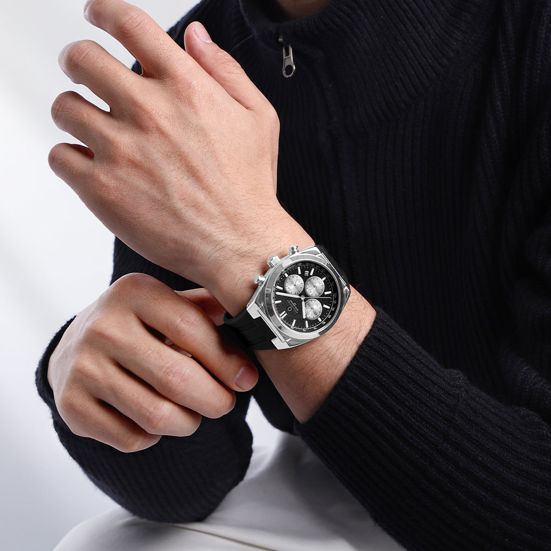 Carlington Nitro Analog Chronograph Men’s Polyurethane Strap Wrist Watch | Quartz Movement | Water & Shock Resistant Watch for Men | Casual & Formal Wear - CT_8080